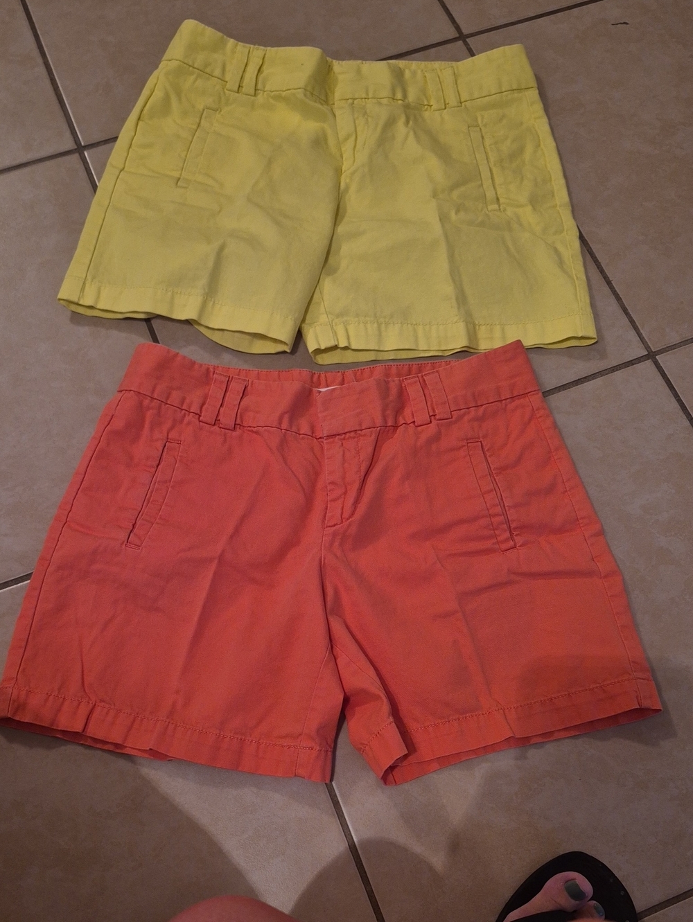 LOFT Yellow and Coral Bermuda Shorts Duo